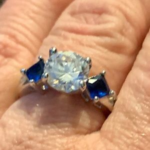 Lab Sapphire Sterling Ring